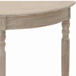 32 in. Light Brown Half Moon Wood Traditional Console Table by Litton Lane -Outlet Litton Lane Store taupe litton lane console tables 96329 66 1000