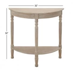 32 in. Light Brown Half Moon Wood Traditional Console Table by Litton Lane -Outlet Litton Lane Store taupe litton lane console tables 96329 76 1000