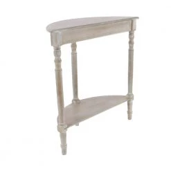 32 in. Light Brown Half Moon Wood Traditional Console Table by Litton Lane -Outlet Litton Lane Store taupe litton lane console tables 96329 77 1000