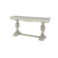 59 in. White Rectangle Wood Traditional Console Table by Litton Lane