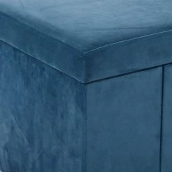 15 in. Turquoise Polyester Modern Storage Stool by Litton Lane -Outlet Litton Lane Store turquoise litton lane bar stools 53730 44 1000