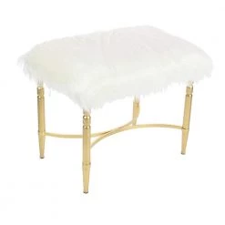 26 in. Gold Metal Contemporary Stool by Litton Lane