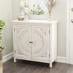 White Wood Farmhouse Cabinet by Litton Lane -Outlet Litton Lane Store white litton lane accent cabinets 040553 31 1000