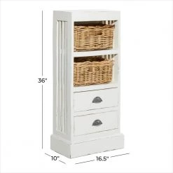 36 in. x 17 in. x 10 in. White Coastal Wood Storage Unit by Litton Lane -Outlet Litton Lane Store white litton lane accent cabinets 041194 76 1000