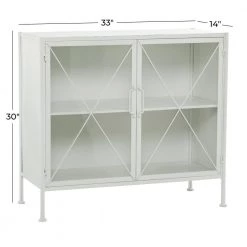 White Metal Modern Farmhouse Cabinet by Litton Lane -Outlet Litton Lane Store white litton lane accent cabinets 041405 76 1000