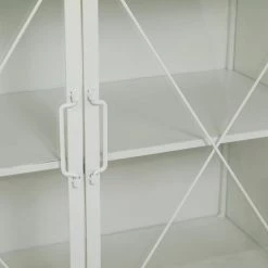 White Metal Modern Farmhouse Cabinet by Litton Lane -Outlet Litton Lane Store white litton lane accent cabinets 041405 77 1000