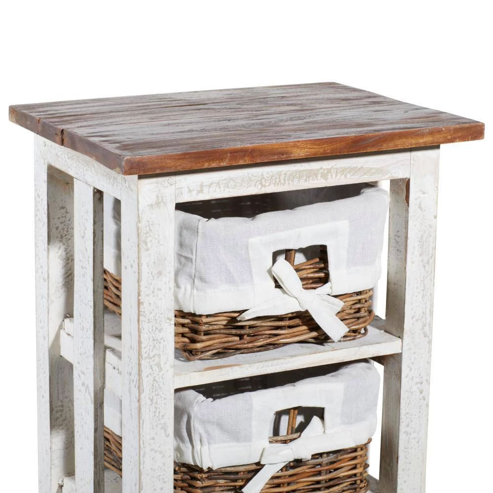 50 in. x 16 in. x 11 in. White Mahogany Farmhouse Storage Unit by Litton Lane 9 50 in. x 16 in. x 11 in. White Mahogany Farmhouse Storage Unit by Litton Lane - Image 7