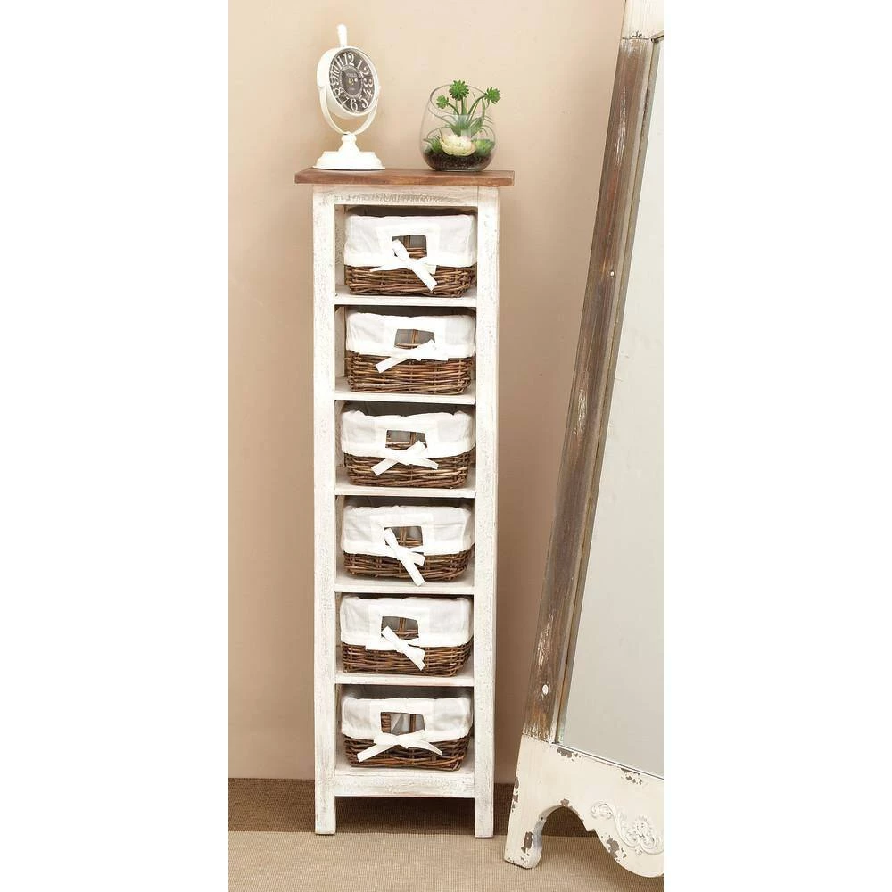 50 in. x 16 in. x 11 in. White Mahogany Farmhouse Storage Unit by Litton Lane 12 50 in. x 16 in. x 11 in. White Mahogany Farmhouse Storage Unit by Litton Lane - Image 10