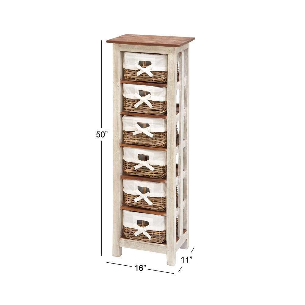 50 in. x 16 in. x 11 in. White Mahogany Farmhouse Storage Unit by Litton Lane 7 50 in. x 16 in. x 11 in. White Mahogany Farmhouse Storage Unit by Litton Lane - Image 5