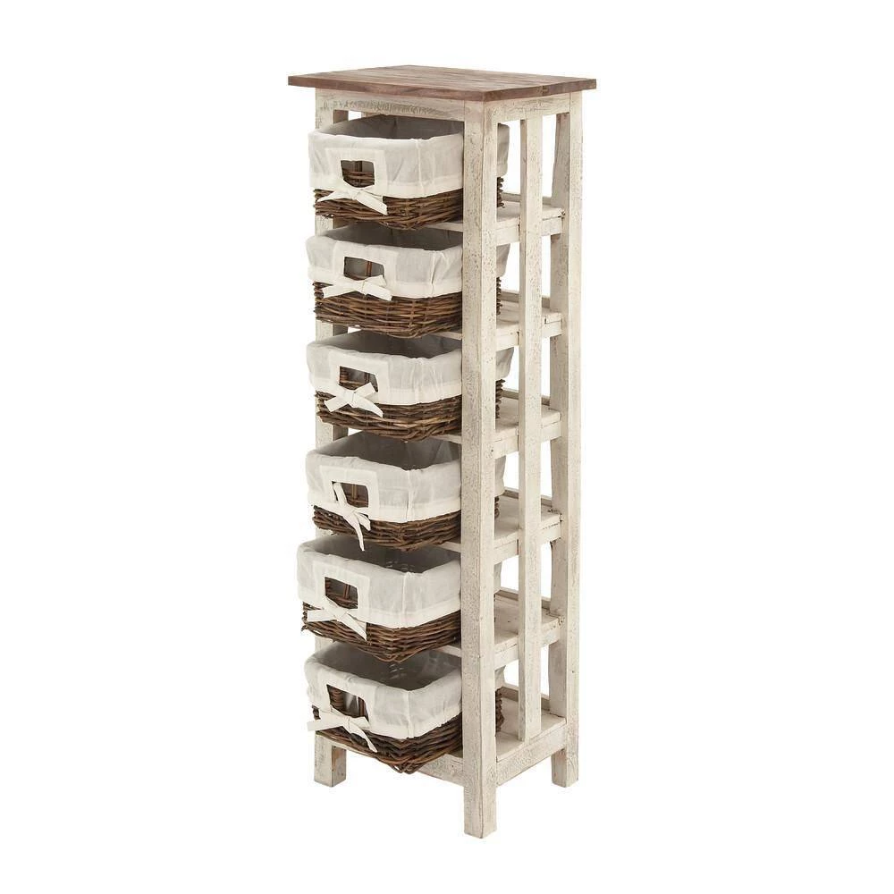 50 in. x 16 in. x 11 in. White Mahogany Farmhouse Storage Unit by Litton Lane 4 50 in. x 16 in. x 11 in. White Mahogany Farmhouse Storage Unit by Litton Lane - Image 2