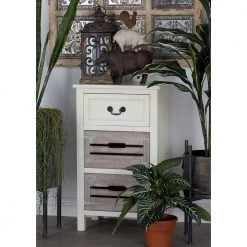 28 in. x 17 in. x 13 in. White Wood Country Cottage Style Storage Unit by Litton Lane -Outlet Litton Lane Store white litton lane accent cabinets 96341 31 1000