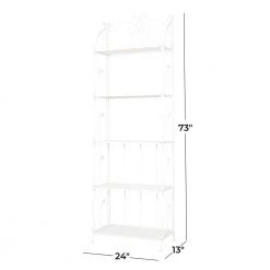 White Indoor Outdoor Tall Folding 5 Shelf Scroll Bakers Rack by Litton Lane -Outlet Litton Lane Store white litton lane baker s racks 040852 c3 1000