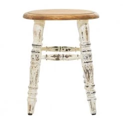 14 in. White Farmhouse Wood Stool by Litton Lane -Outlet Litton Lane Store white litton lane bar stools 041177 c3 1000
