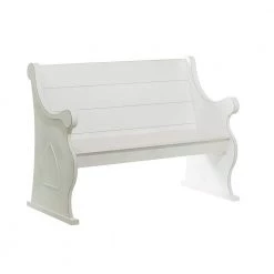 White Storage Bench with Scrolled Armrests 36 in. X 50 in. X 24 in. by Litton Lane