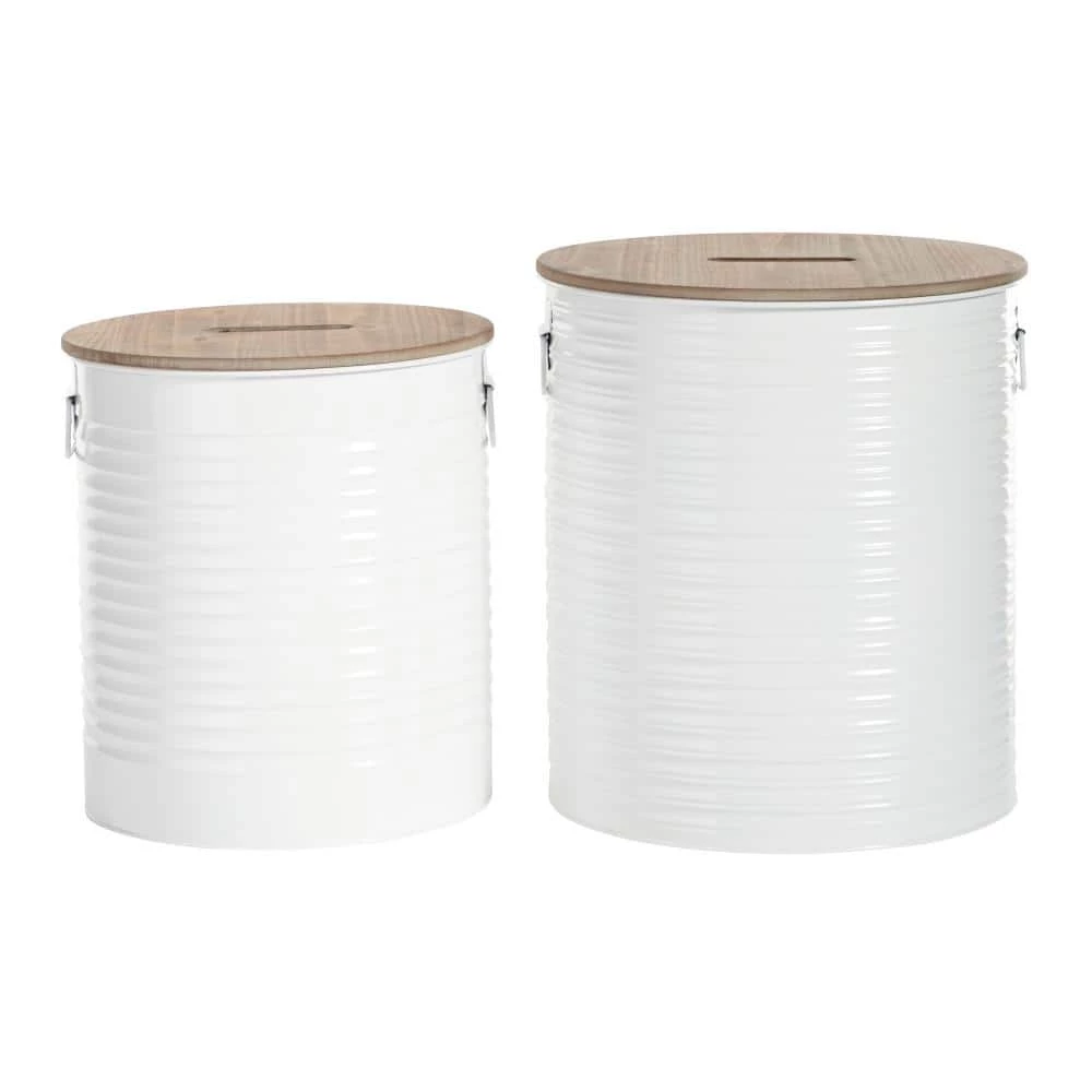 16 in. White 18 in. H Cylinder Metal Accent Table with 2-Pieces by Litton Lane 3 16 in. White 18 in. H Cylinder Metal Accent Table with 2-Pieces by Litton Lane