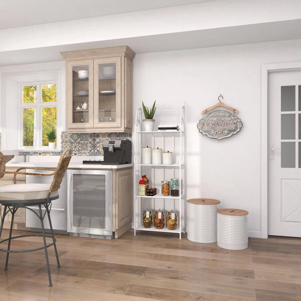 16 in. White 18 in. H Cylinder Metal Accent Table with 2-Pieces by Litton Lane 9 16 in. White 18 in. H Cylinder Metal Accent Table with 2-Pieces by Litton Lane - Image 7