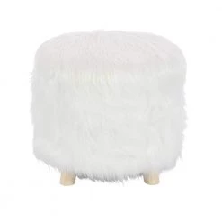 19 in. White Polyester Contemporary Stool by Litton Lane -Outlet Litton Lane Store white litton lane bar stools 98773 c3 1000