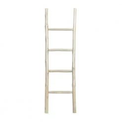 59 in. White Teak Wood Ladder by Litton Lane -Outlet Litton Lane Store white litton lane bookcases bookshelves 21669 66 1000