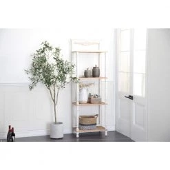 71 in. White Farmhouse Wood 4 Shelf Shelving Unit by Litton Lane -Outlet Litton Lane Store white litton lane bookcases bookshelves 39734 31 1000