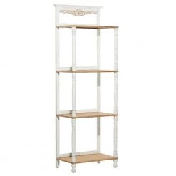 71 in. White Farmhouse Wood 4 Shelf Shelving Unit by Litton Lane