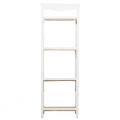 71 in. White Farmhouse Wood 4 Shelf Shelving Unit by Litton Lane -Outlet Litton Lane Store white litton lane bookcases bookshelves 39734 66 1000