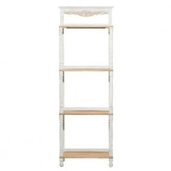 71 in. White Farmhouse Wood 4 Shelf Shelving Unit by Litton Lane -Outlet Litton Lane Store white litton lane bookcases bookshelves 39734 77 1000