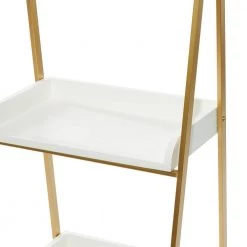 49 in. x 18 in. White Wood Glam Wall Shelf by Litton Lane -Outlet Litton Lane Store white litton lane bookcases bookshelves 46355 1f 1000