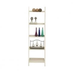 69 in. White Wood Traditional 5 Shelf Shelving Unit by Litton Lane -Outlet Litton Lane Store white litton lane bookcases bookshelves 96234 4f 1000