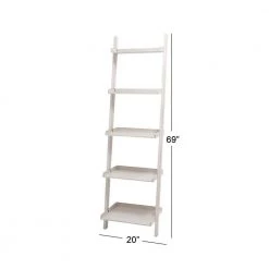 69 in. White Wood Traditional 5 Shelf Shelving Unit by Litton Lane -Outlet Litton Lane Store white litton lane bookcases bookshelves 96234 c3 1000