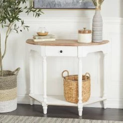 30 in. White Wood Farmhouse Console Table by Litton Lane -Outlet Litton Lane Store white litton lane console tables 040526 31 1000