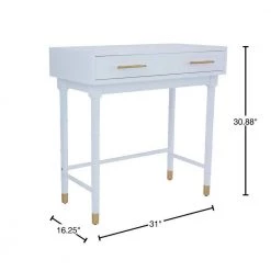31 In. White Wood Traditional Vanity with Mirror (Set of 2) by Litton Lane -Outlet Litton Lane Store white litton lane console tables 040633 40 1000