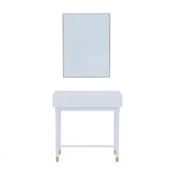 31 In. White Wood Traditional Vanity with Mirror (Set of 2) by Litton Lane -Outlet Litton Lane Store white litton lane console tables 040633 66 1000