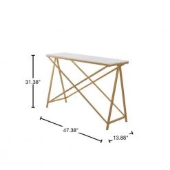 31 In. White Metal Contemporary Console Table by Litton Lane -Outlet Litton Lane Store white litton lane console tables 040783 40 1000