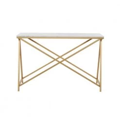 31 In. White Metal Contemporary Console Table by Litton Lane