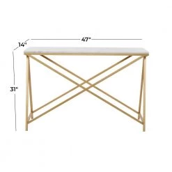 31 In. White Metal Contemporary Console Table by Litton Lane -Outlet Litton Lane Store white litton lane console tables 040783 76 1000