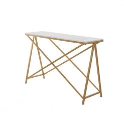31 In. White Metal Contemporary Console Table by Litton Lane -Outlet Litton Lane Store white litton lane console tables 040783 c3 1000