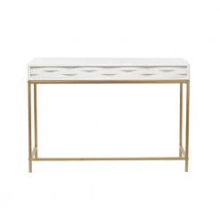31 In. White Iron Contemporary Console Table by Litton Lane