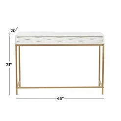 31 In. White Iron Contemporary Console Table by Litton Lane -Outlet Litton Lane Store white litton lane console tables 040871 76 1000