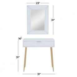 31 In. White Wood Contemporary Vanity with Mirror (Set of 2) by Litton Lane 20 31 In. White Wood Contemporary Vanity with Mirror (Set of 2) by Litton Lane -Outlet Litton Lane Store white litton lane console tables 040934 76 1000