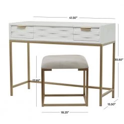 31 in., 18 in. White Wood Contemporary Vanity with Mirror ( Set of 2) by Litton Lane 22 31 in., 18 in. White Wood Contemporary Vanity with Mirror ( Set of 2) by Litton Lane -Outlet Litton Lane Store white litton lane console tables 042501 76 1000