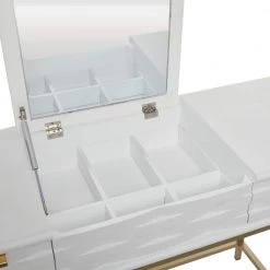 31 in., 18 in. White Wood Contemporary Vanity with Mirror ( Set of 2) by Litton Lane 16 31 in., 18 in. White Wood Contemporary Vanity with Mirror ( Set of 2) by Litton Lane -Outlet Litton Lane Store white litton lane console tables 042501 77 1000