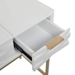 31 in., 18 in. White Wood Contemporary Vanity with Mirror ( Set of 2) by Litton Lane 21 31 in., 18 in. White Wood Contemporary Vanity with Mirror ( Set of 2) by Litton Lane -Outlet Litton Lane Store white litton lane console tables 042501 fa 1000