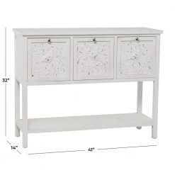 32 in. White Wood Farmhouse Console Table by Litton Lane -Outlet Litton Lane Store white litton lane console tables 042709 76 1000