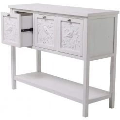 32 in. White Wood Farmhouse Console Table by Litton Lane -Outlet Litton Lane Store white litton lane console tables 042709 c3 1000