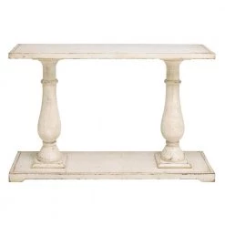 48 in. White Rectangle Wood Farmhouse Console Table by Litton Lane