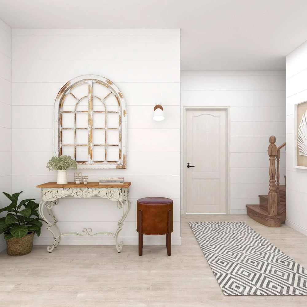 42 in. White Rectangle Metal Farmhouse Console Table by Litton Lane 7 42 in. White Rectangle Metal Farmhouse Console Table by Litton Lane - Image 5