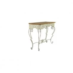 42 in. White Rectangle Metal Farmhouse Console Table by Litton Lane 13 42 in. White Rectangle Metal Farmhouse Console Table by Litton Lane -Outlet Litton Lane Store white litton lane console tables 60947 77 1000