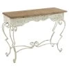 42 in. White Rectangle Metal Farmhouse Console Table by Litton Lane