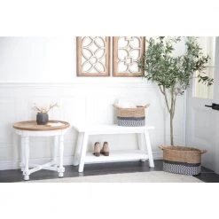 White Farmhouse Bench 19 in. x 36 in. x 13 in. by Litton Lane -Outlet Litton Lane Store white litton lane dining benches 041174 31 1000