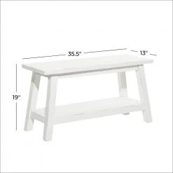 White Farmhouse Bench 19 in. x 36 in. x 13 in. by Litton Lane -Outlet Litton Lane Store white litton lane dining benches 041174 76 1000